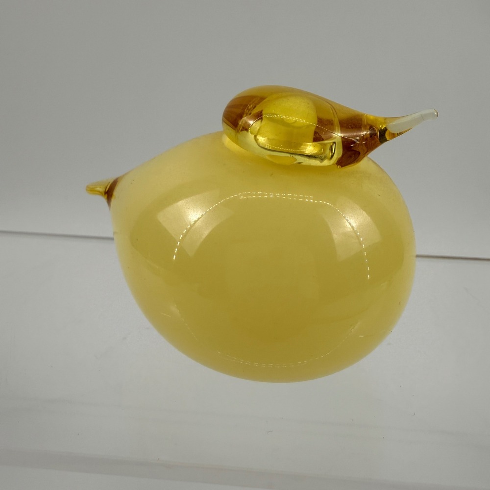 Iittala Birds by Toikka Yellow Puffball Kuukunen Oiva Toikka Finland Glass Bird